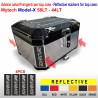 4 Adesivi Catarifrangenti Valigie Mytech Model X  58 - 44 Lt Top Case ADVENTURE Reflective