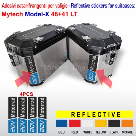 4 Adesivi Catarifrangenti Valigie Mytech Model X 41 + 48 Lt ADV Motorrad Reflective