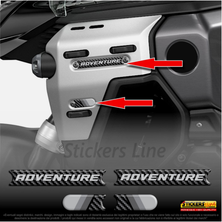 Adesivi RESINATI incavo fianchetti anteriori per BMW R1300GS ADV Triple Black
