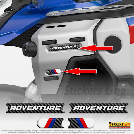 Adesivi RESINATI incavo fianchetti anteriori per BMW R1300GS ADV Trophy
