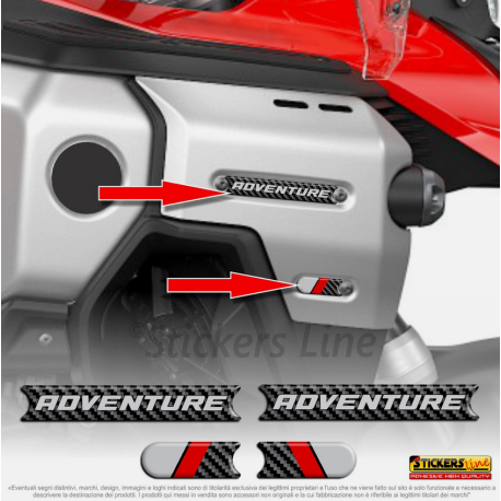 Adesivi RESINATI incavo fianchetti anteriori per BMW R1300GS ADV Racing Red