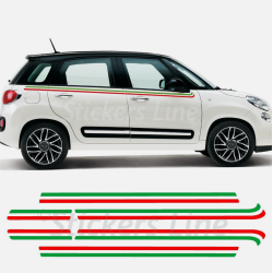 Adesivi Fiat 500L FASCE TRICOLORI Fiat 500 L strisce adesive bandiera italia 500