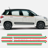 Adesivi Fiat 500L FASCE TRICOLORI Fiat 500 L strisce adesive bandiera italia 500