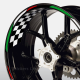 Adesivi moto strisce cerchi canale interno ruote tricolore Ducati Benelli MV ecc