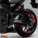Adesivi moto strisce cerchi BIANCO ROSSO + bandiera giappone yamaha honda suzuki