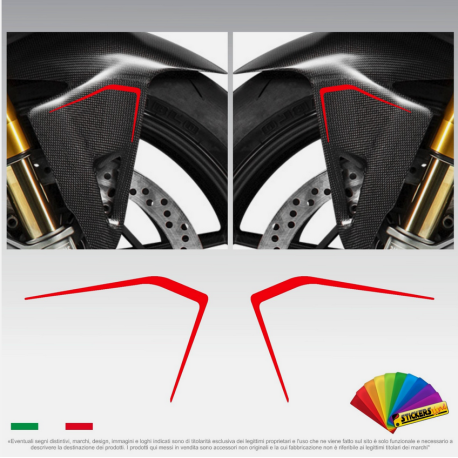 2 adesivi per parafango anteriore Ducati Panigale V4 V2 S 2020-24 Streetfighter