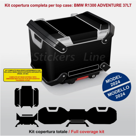Kit adesivi Top Case per BMW R1300 GS ADV NERO ANTIGRAFFIO bags stickers 2024