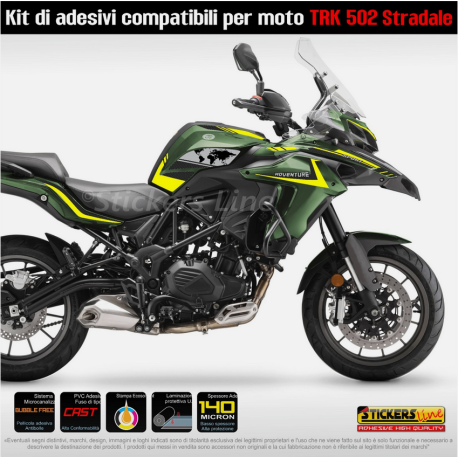 Kit di adesivi compatibili per carena moto Benelli TRK 502 STRADALE M.9 CARBON
