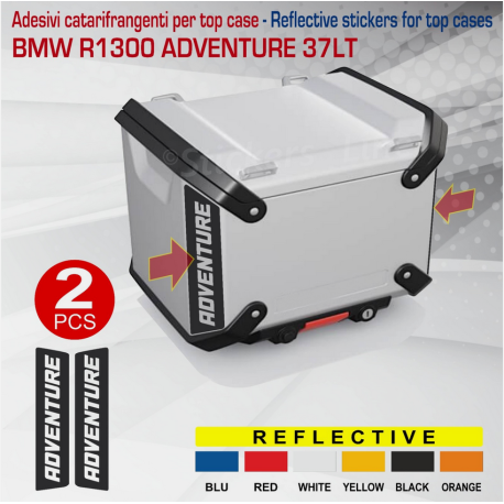 2 Adesivi catarifrangenti per top case BMW R1300 GS Adventure R1300 adv M.2