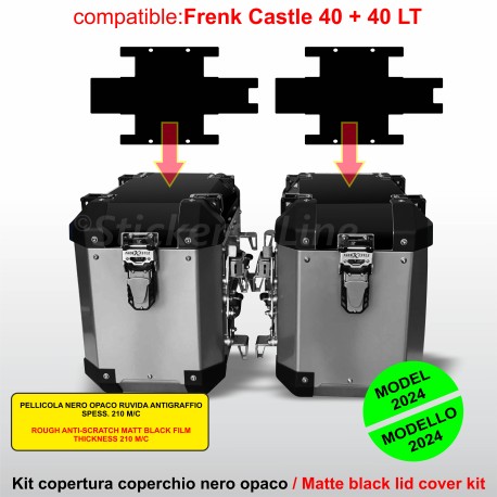 Kit 2 adesivi completi COPERCHIO SUPERIORE valigie BMW R1300GS Adventure bags stickers FRENK CASTLE 40+40Lt MK4-MK6