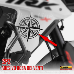 2 Adesivi Rosa dei Venti per fianchetti Benelli TRK 502 decalcomanie bussola