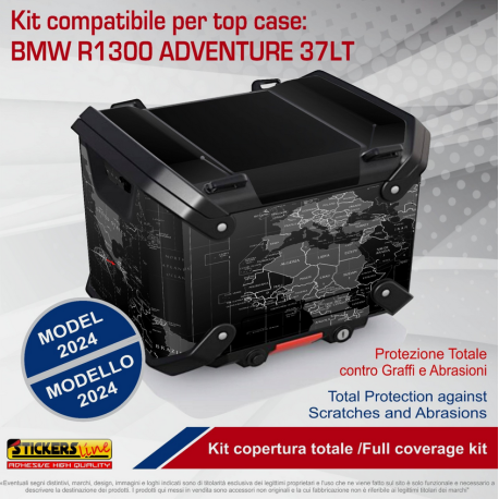 Kit adesivi compatibili per top case BMW R1300 GS ADV bags stickers 2024 T-Adv