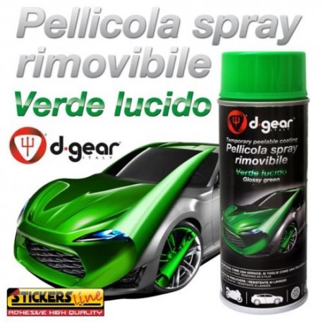 Vernice removibile VERDE LUCIDO 400ml Pellicola spray D GEAR car wrapping  plasti dip cerchi auto moto - Stickers Line