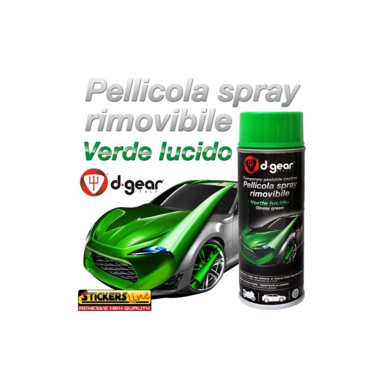 Vernice removibile VERDE LUCIDO 400ml Pellicola spray D GEAR car wrapping  plasti dip cerchi auto moto - Stickers Line