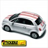 Adesivi FIAT 500 fasce a scacchi strisce a SCACCHIERA