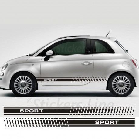 Adesivi FIAT 500 SPORT fasce adesive FIAT 500 adesivo 500 spatola OMAGGIO