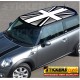 Adesivo MINI COOPER Bandiera Inglese Union Jack ADESIVO per TETTO monocromatico