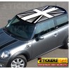 Adesivo MINI COOPER Bandiera Inglese Union Jack ADESIVO per TETTO monocromatico