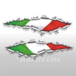 Adesivi bandiera ITALIANA strappo stickers cm 22