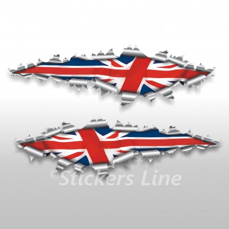 Adesivi bandiera INGLESE strappo English flag Inghilterra