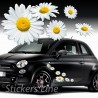Kit adesivi MARGHERITE (mod.3) FIORI 28 pezzi SMART FIAT 500 AUTO MOTO CASA