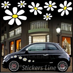 Kit adesivi MARGHERITE adesivi fiori per SMART FIAT 500 car Flowers stickers