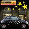 Kit adesivi auto STELLE 33PEZZI adesivi stelle SMART FIAT 500 car stars stickers