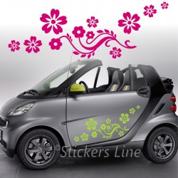 Kit adesivi FIORI (mod.9) SMART FIAT 500 OPEL ADAM auto moto vespa casco flowers