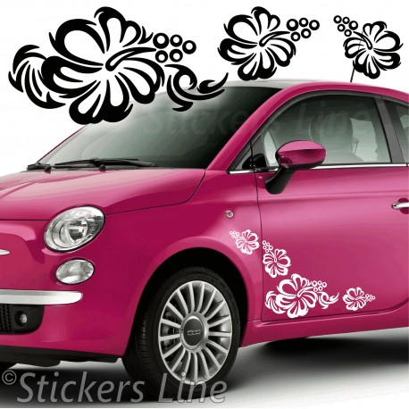 Kit adesivi FIORI (mod.10) 22 pezzi SMART FIAT 500 fiori auto moto car stickers