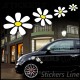 Kit adesivi MARGHERITE 4 PEZZI adesivi fiori SMART FIAT 500 car flowers stickers