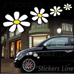 Kit adesivi MARGHERITE 4 PEZZI adesivi fiori SMART FIAT 500 car flowers stickers