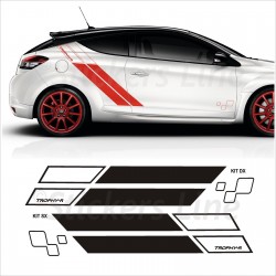 Adesivi fiancate Renault Megane TROPHY - R stickers laterali fasce adesive