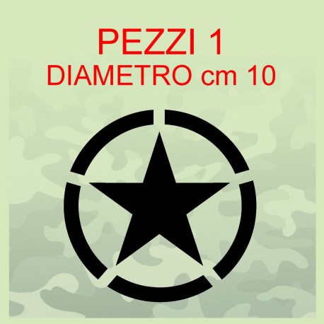 Adesivo STELLA Jeep CJ CJ3 CJ5 CJ7 CJ8 US ARMY cm 10x10 stella militare 4X4