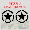 2 Adesivi STELLA Jeep CJ CJ3 CJ5 CJ7 CJ8 US ARMY cm 50x50 stella militare 4X4