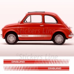 Fasce adesive Fiat 500 strisce fiancate laterali CINQUINO per vecchia 500 old