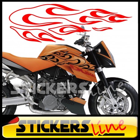 adesivi moto Fiamme adesive per moto 2 flame stickers