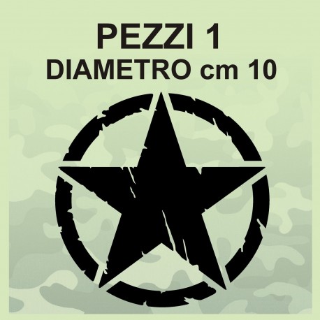 Adesivo Stella Militare cm 10x10 US ARMY Jeep renegade Suzuki fuoristrada 4X4