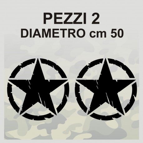 2 Adesivi Stella Militare cm 50x50 US ARMY Jeep renegade Suzuki fuoristrada 4X4