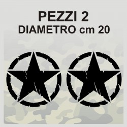 2 Adesivi Stella Militare cm 20x20 US ARMY Jeep renegade Suzuki fuoristrada 4X4