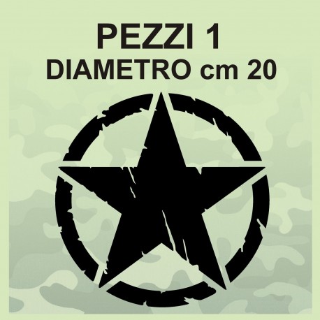 Adesivo Stella Militare cm 20x20 US ARMY Jeep renegade Suzuki fuoristrada 4X4