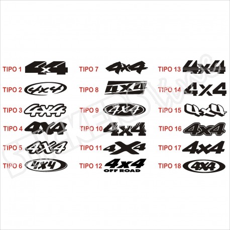 Adesivi 4x4 auto fuoristrada off road 4x4 FORMATO NORMALE