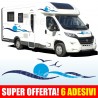 Kit Adesivi per Camper mod. HOLIDAY (6 PEZZI) Arca Roller Team Laika Elnagh Hymer Adria