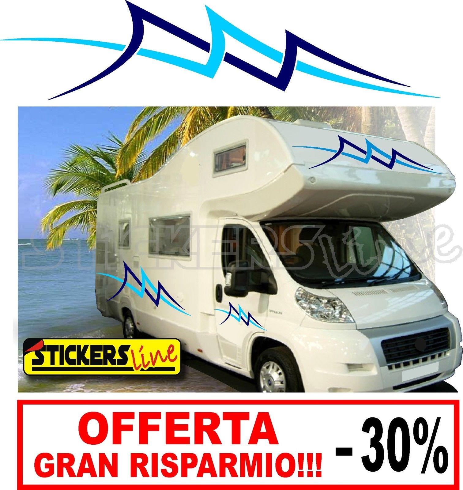 Adesivi Luccio Pesce Per Camper, Camion E Rimorchio - Decalcomanie Scatola Attrezzi AFP-0049