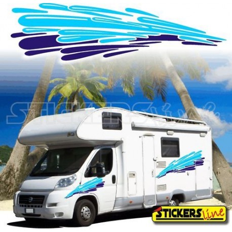 Adesivi per camper mod. Splash adesivo camper caravan Laika Elnagh Mobilvetta Adria Hymer Hobby Arca ecc