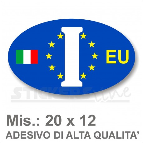 Adesivo ITALIA di Identificazione Nazione Residenza camper furgoni camion EU