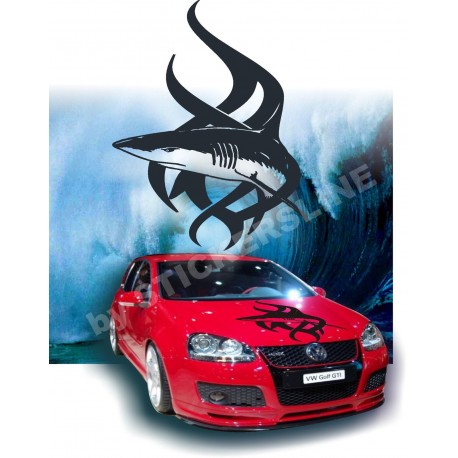 Adesivi auto tuning stickers TRIBAL SHARK cofano