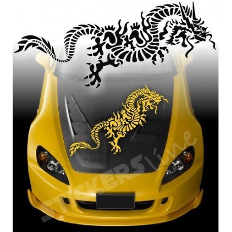 Adesivi auto tuning car stickers DRAGO 9 cofano