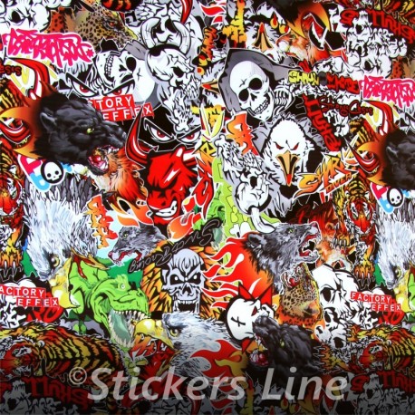 Pellicola adesiva stickers bomb animali M4 car wrapping moto auto sticker bomb stickersbomb