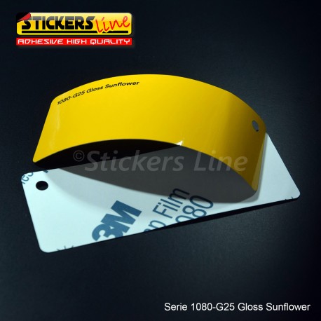 Pellicola adesiva 3M giallo girasole lucido serie 1080 cod. G25 adesivo cast film gloss yellow car wrapping auto moto