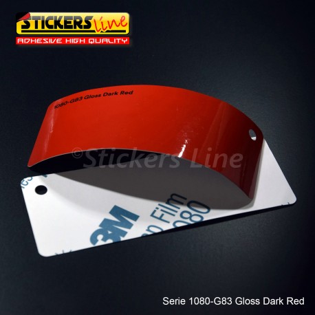 Pellicola adesiva 3M rosso scuro lucido serie 1080 cod. G83 adesivo cast film gloss red car wrapping auto moto